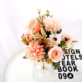 Künstliche Blumen Rose Lavendel Hortensie Gänseblümchen Herbst Hybridstrauß für Zuhause Hochzeit Weihnachten Dekor Herbst Seide Fake Flower