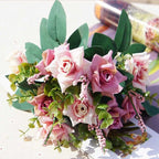 10 heads cheap artificial flowers christmas decorations for home wedding silk roses bride bouquet accessories clearance